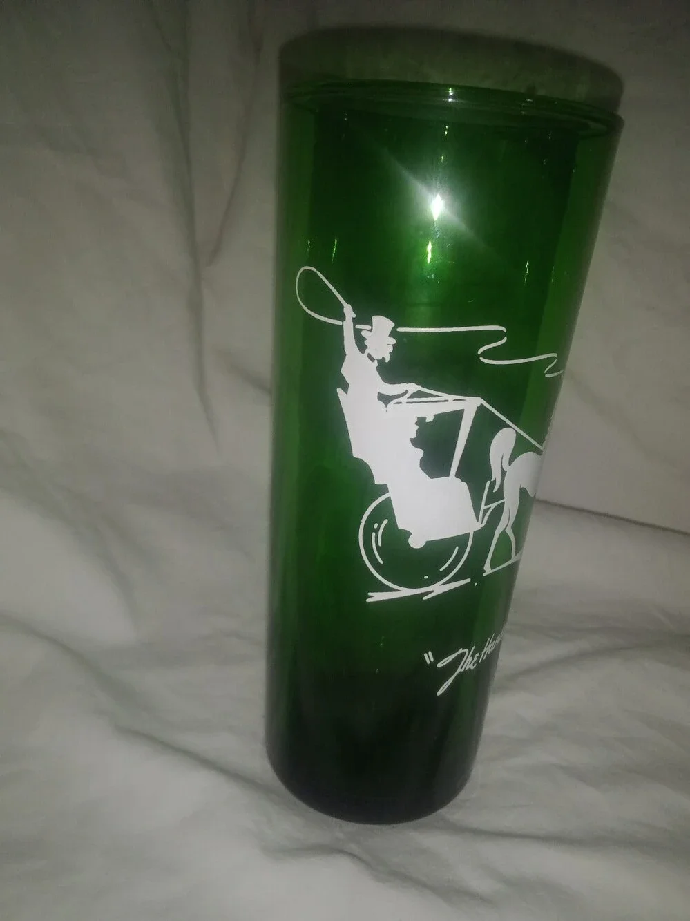 Vintage The Hansom Carriage And Horse Collins Tumbler Drink Glass 6 1/2